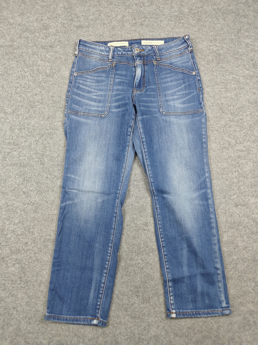 Pilcro And The Letterpress Jeans Womens 28 Petite Blue Slim Boyfriend MediumWash